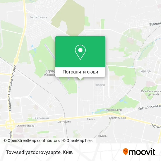 Карта Tovvsedlyazdorovyaapte