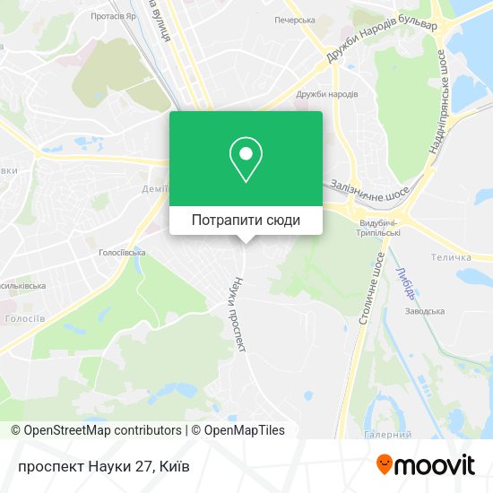 Карта проспект Науки 27