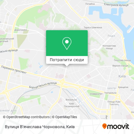 Карта Вулиця В'ячеслава Чорновола