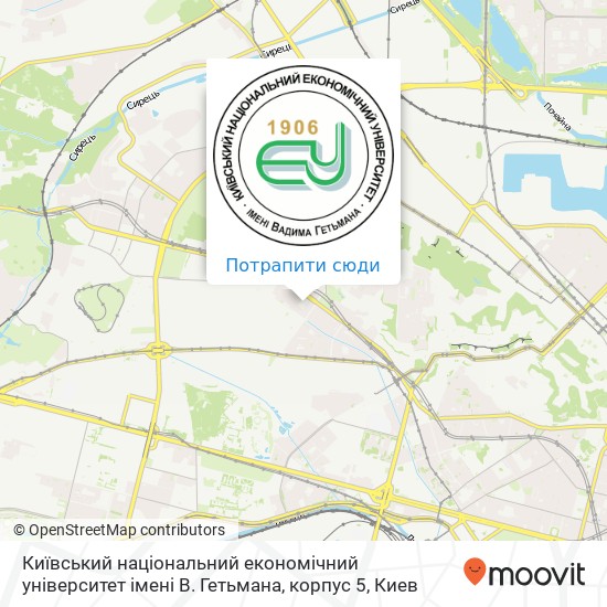 Карта Київський національний економічний університет імені В. Гетьмана, корпус 5
