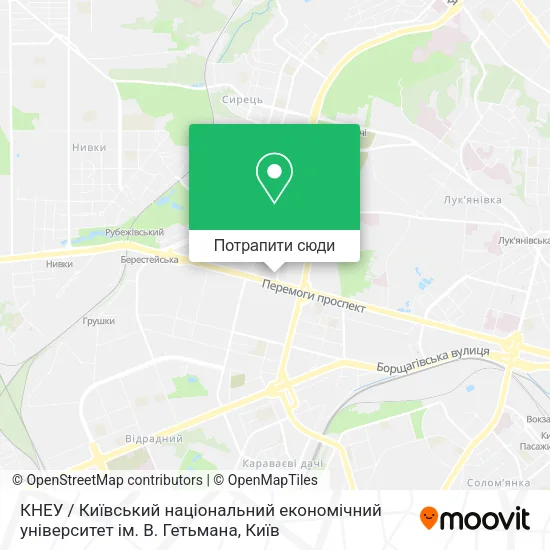 Карта КНЕУ / Київський національний економічний університет ім. В. Гетьмана