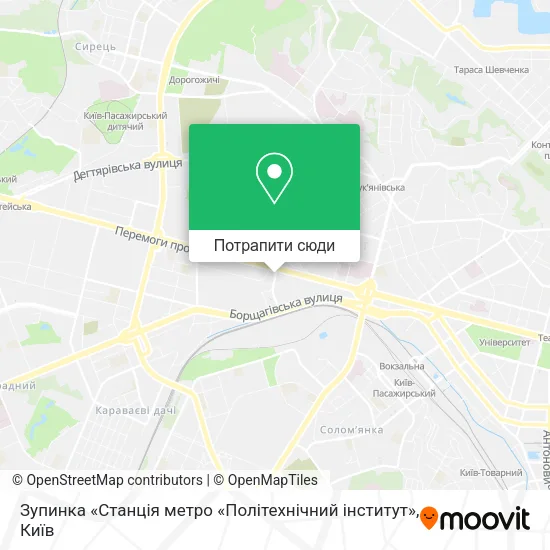 Карта Зупинка «Станція метро «Політехнічний інститут»