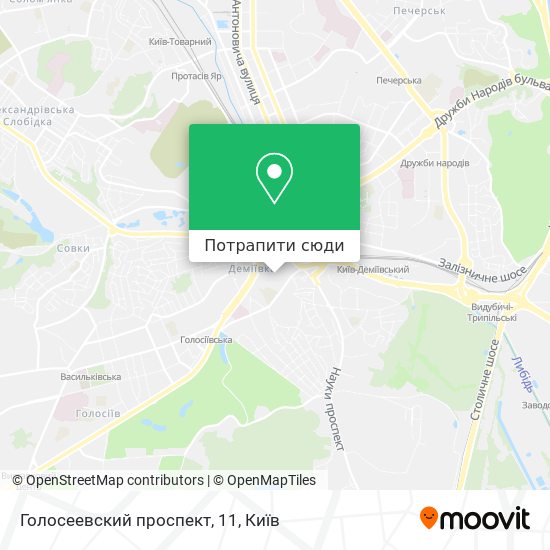 Карта Голосеевский проспект, 11
