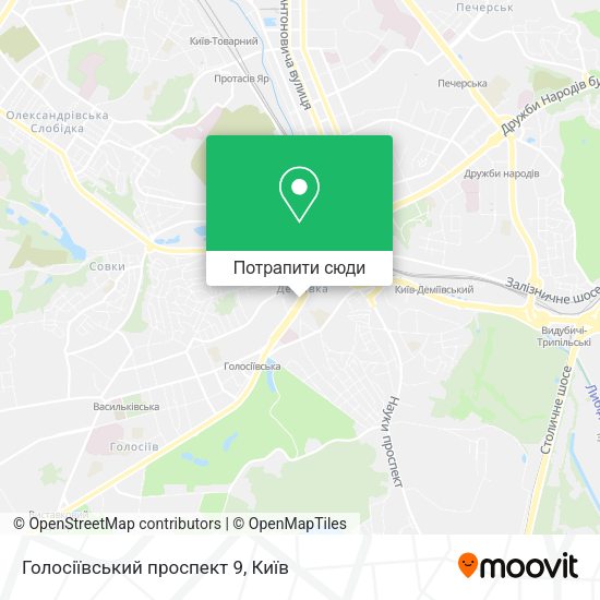 Карта Голосіївський проспект 9