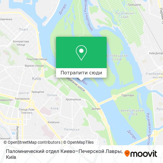 Карта Паломнический отдел Киево–Печерской Лавры