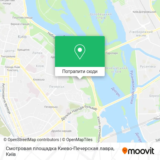 Карта Смотровая площадка Киево-Печерская лавра