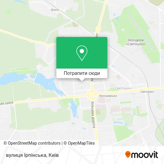 Карта вулиця Ірпінська