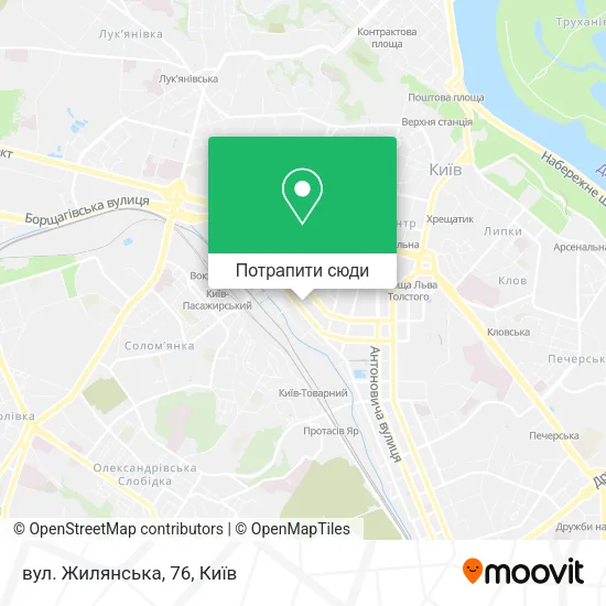 Карта вул. Жилянська, 76