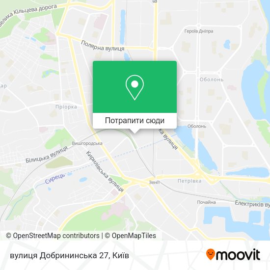 Карта вулиця Добрининська 27