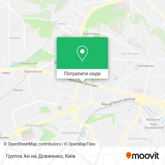 Карта Группа Ан на Довженко