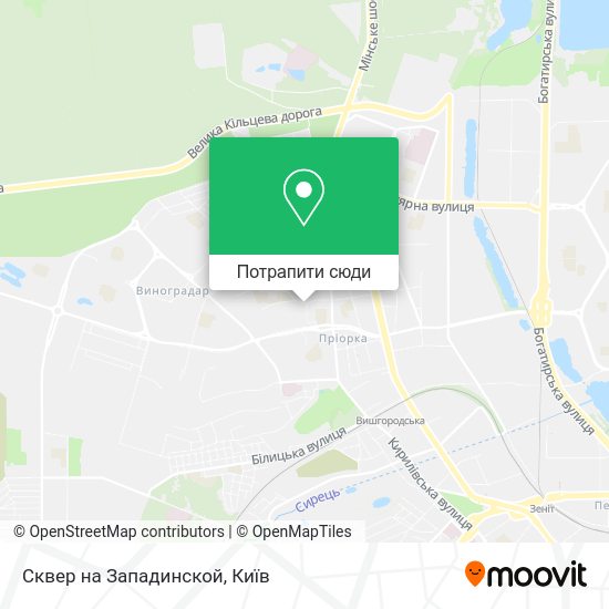 Карта Сквер на Западинской