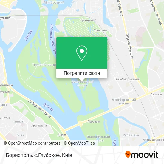 Карта Борисполь, с.Глубокое