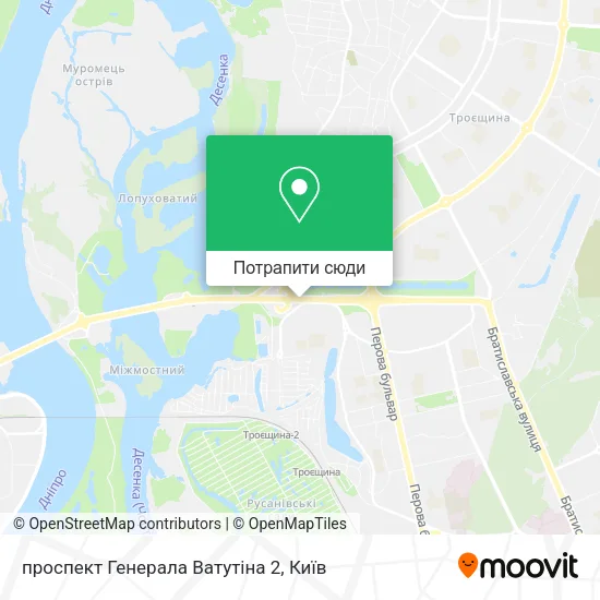 Карта проспект Генерала Ватутіна 2