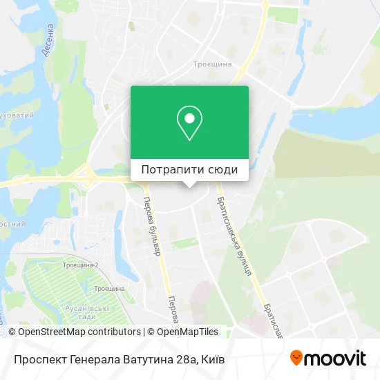 Карта Проспект Генерала Ватутина 28а