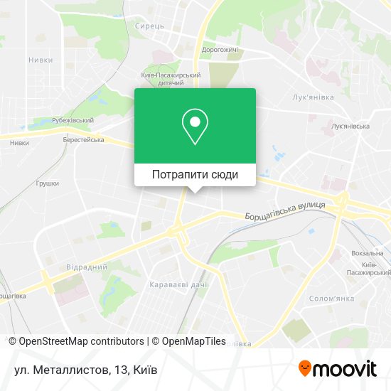 Карта ул. Металлистов, 13