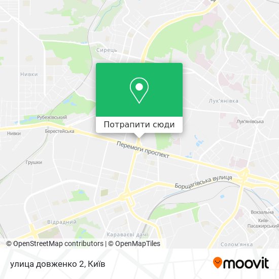 Карта улица довженко 2