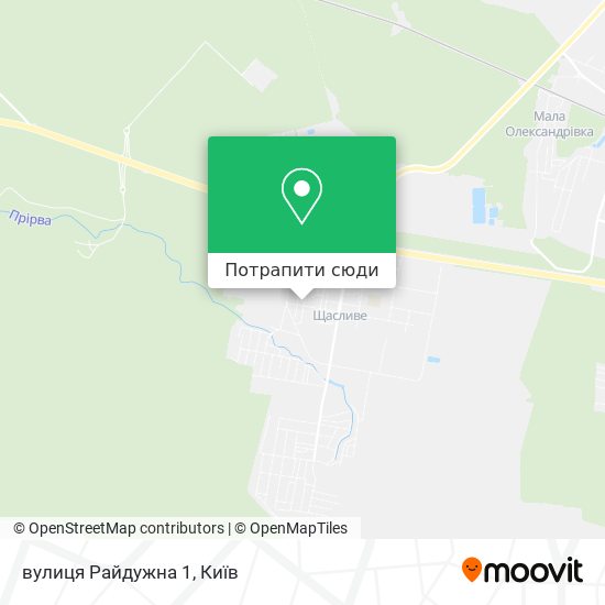 Карта вулиця Райдужна 1