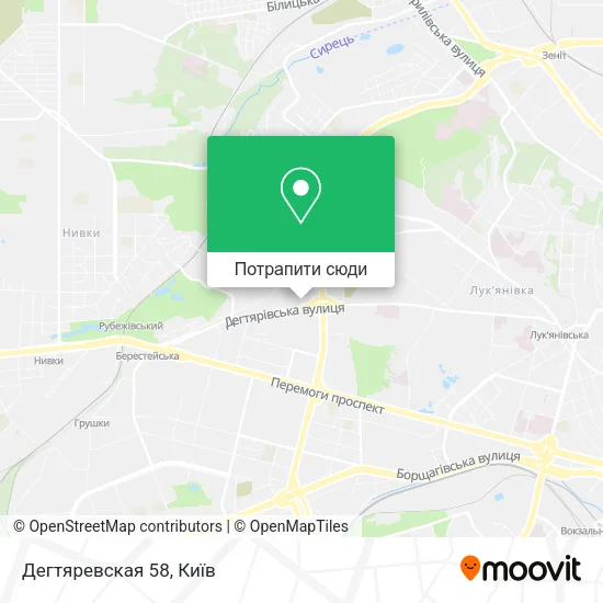 Карта Дегтяревская 58