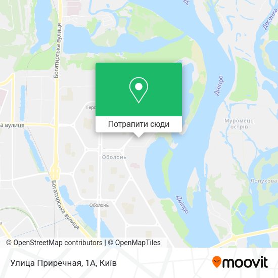 Карта Улица Приречная, 1А
