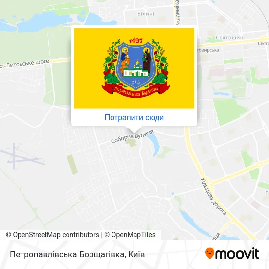 Карта Петропавлівська Борщагівка