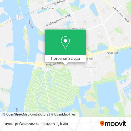 Карта вулиця Єлизавети Чавдар 1