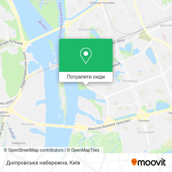 Карта Дніпровська набережна
