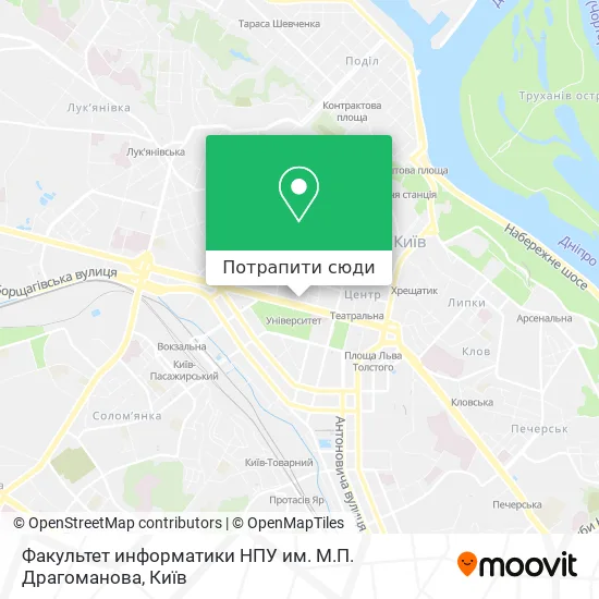 Карта Факультет информатики НПУ им. М.П. Драгоманова
