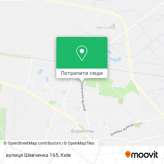 Карта вулиця Шевченка 165