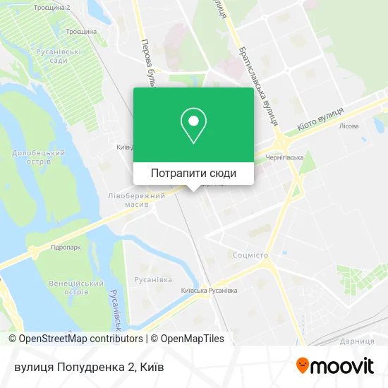 Карта вулиця Попудренка 2