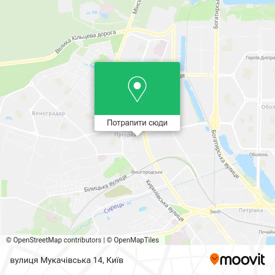 Карта вулиця Мукачівська 14