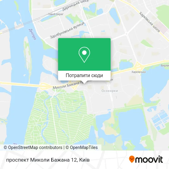 Карта проспект Миколи Бажана 12