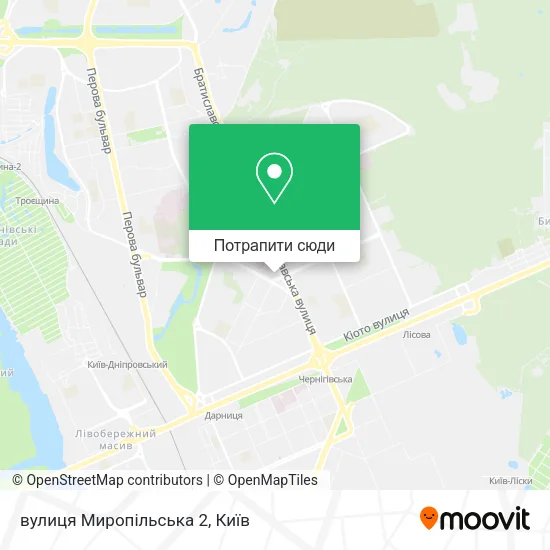 Карта вулиця Миропільська 2