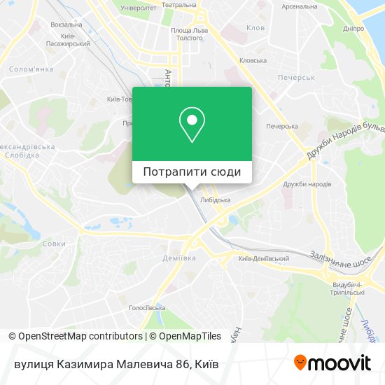 Карта вулиця Казимира Малевича 86
