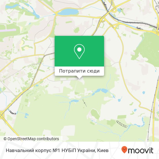 Карта Навчальний корпус №1 НУБіП України