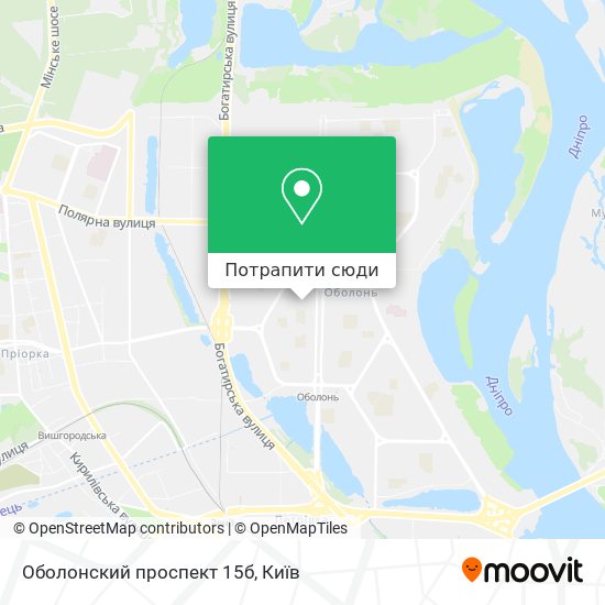 Карта Оболонский проспект 15б