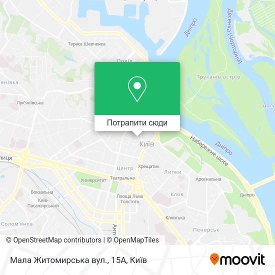Карта Мала Житомирська вул., 15А