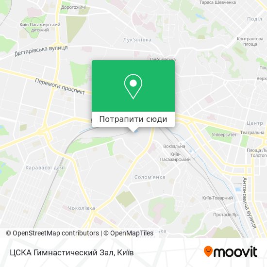 Карта ЦСКА Гимнастический Зал
