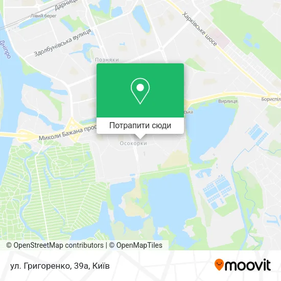 Карта ул. Григоренко, 39а