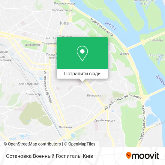 Карта Остановка Военный Госпиталь