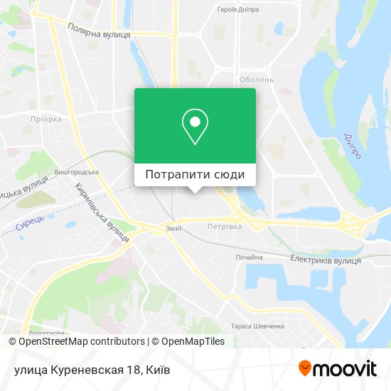 Карта улица Куреневская 18
