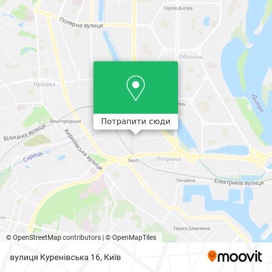 Карта вулиця Куренівська 16