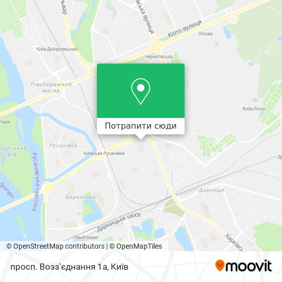 Карта просп. Возз'єднання 1а
