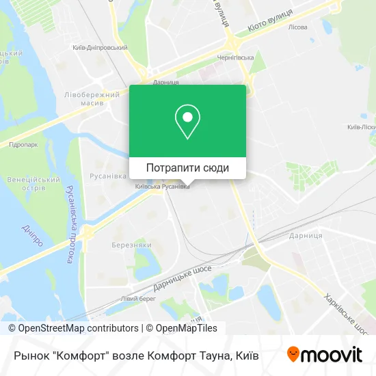 Карта Рынок "Комфорт" возле Комфорт Тауна