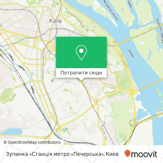 Карта Зупинка «Станція метро «Печерська»