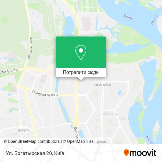 Карта Ул. Богатырская 20