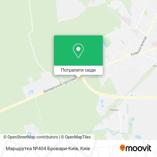 Карта Маршрутка №404 Бровари-Київ