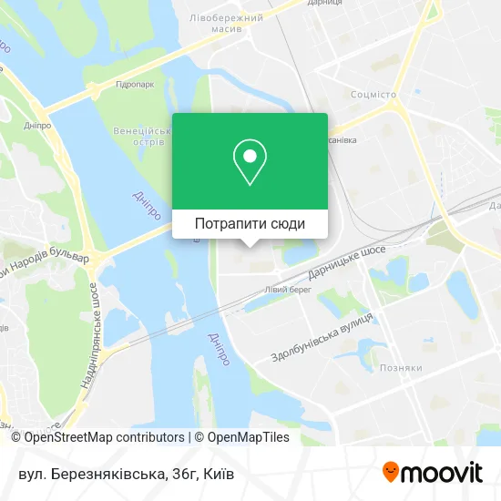 Карта вул. Березняківська, 36г