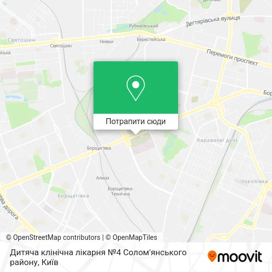 Карта Дитяча клiнiчна лiкарня №4 Солом'янського району