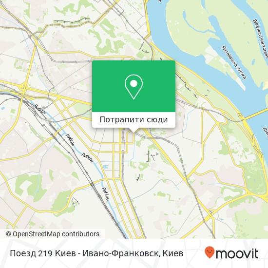 Карта Поезд 219 Киев - Ивано-Франковск