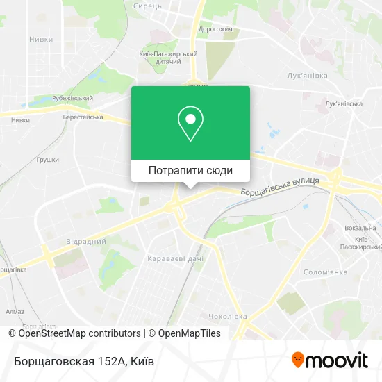Карта Борщаговская 152А